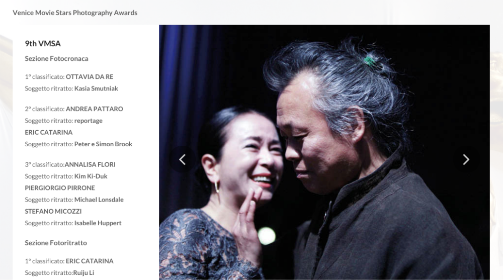 Kim Ki Duk - 3° Best Reportage Venice Movie Star Photography Award